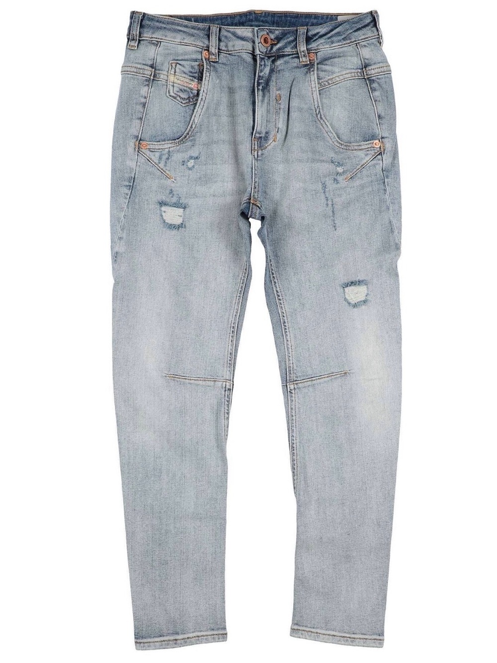 Diesel Fayza J-N Distressed Boyfriend Jeans Gray Wash Size 27